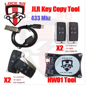 Lock50 HW01 JLR Transponder Key Copy & Unlocking & Change ID Emulator Programming Tool, Number of Lock50 Change ID Oem Grade Keys Included  with Case: Included 2X  HW05 + 2X HW13  433 Mhz for UK Europe Rest of World, 2 image
