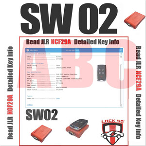 SW02 - FREE with Lock50 HW01 & HW04 Read JLR Key NCF29A  Part Frequency Position Locked PEPS UWB Status info, 2 image
