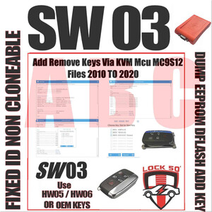 SW 03  -    FREE with Lock50 HW01 & HW04  Jaguar Land Rover  Precoding Dealer Key Dump Tool FK72 HPLA DPLA for MCU MC9S12XEP100, 2 image