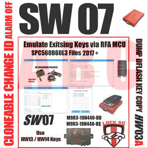 SW 07 -   FREE with Lock50 HW01  & HW04 Jaguar Land Rover M9R3-19H440-BD BE Module for MCU SPC560B60L3 Key Emulation 2017-2025+, 2 image