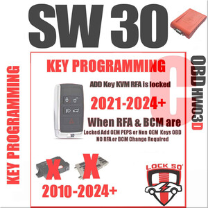 SW30 Lock50 HW04-C  OBD Tool JLR 2021 to 2025+ EVA2 Models Add OEM UWB/PEPS Keys when Locked RFA & Locked BCM Supported L8B2 + R8E2 + M8E2, 2 image