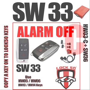 SW33 Lock50 HW04 OBD Tool JLR 2017 to 2024+ Alarm OFF Licence Using RFA adapter Set HW03C, 2 image