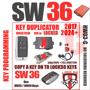 Lock50 JLR OBD HW04-C Tool Kit Support  UWB Models with Locked RFA Programming Spare or Lost Keys Without Module Changes, Worldwide Lock50 HW04-C Package Options: HW04-C OBD Link Tool, 41 image