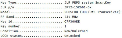 SW02 - FREE with Lock50 HW01 & HW04 Read JLR Key NCF29A  Part Frequency Position Locked PEPS UWB Status info, 6 image