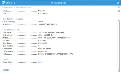 SW02 - FREE with Lock50 HW01 & HW04 Read JLR Key NCF29A  Part Frequency Position Locked PEPS UWB Status info, 7 image