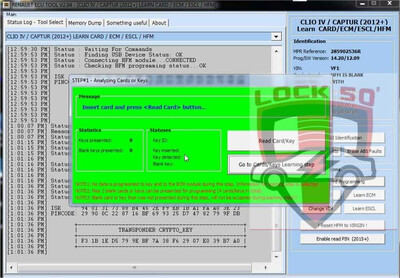 Offline Version of software only SW 01  -  FREE with Lock50 HW01  Renault Clio Captur Precoding Dealer Keycard with known PIN CODE, 12 image
