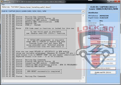 Offline Version of software only SW 01  -  FREE with Lock50 HW01  Renault Clio Captur Precoding Dealer Keycard with known PIN CODE, 4 image
