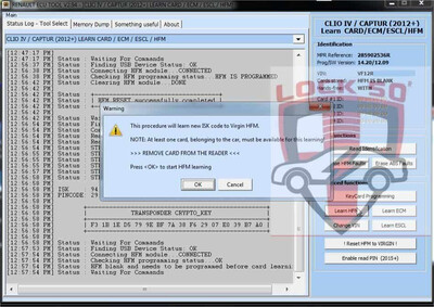 Offline Version of software only SW 01  -  FREE with Lock50 HW01  Renault Clio Captur Precoding Dealer Keycard with known PIN CODE, 9 image