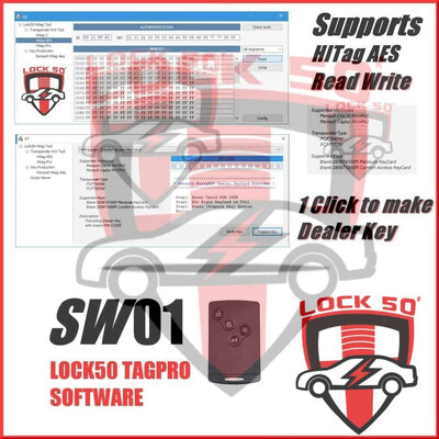 Offline Version of software only SW 01  -  FREE with Lock50 HW01  Renault Clio Captur Precoding Dealer Keycard with known PIN CODE
