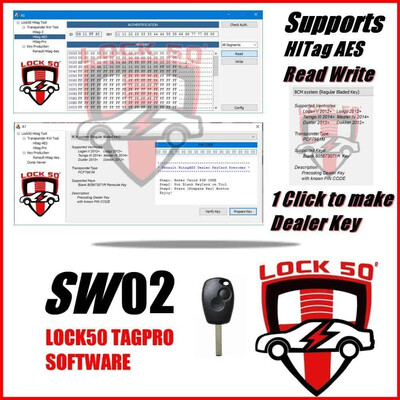 Offline Version of software only SW 02  - FREE with Lock50 HW01    Renault & Dacia  Precoding Dealer Key with known PIN CODE, 2 image