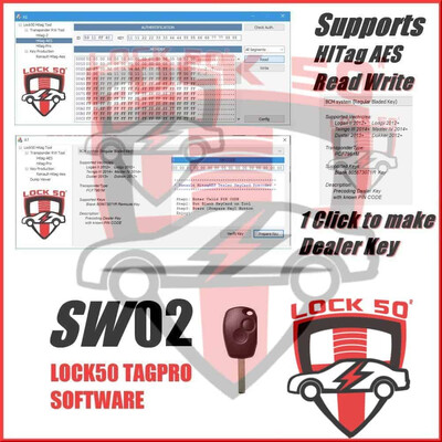 Offline Version of software only SW 02  - FREE with Lock50 HW01    Renault & Dacia  Precoding Dealer Key with known PIN CODE
