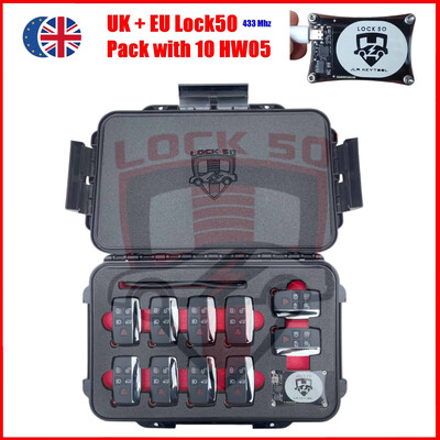 Lock50 HW01 JLR Transponder Key Copy & Unlocking & Change ID Emulator Programming Tool, Number of Lock50 Change ID Oem Grade Keys Included  with Case: Include 10  HW06 JLR Key Emulator 315 Mhz for USA/Canada , 5 image