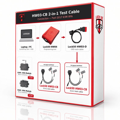 HW03-CB 2-in-1 Test Cable + 12V Power - All-in-One KVM / RFA Cable (No Separate Adapters) - Arm Off & Copy in the Car or Test, Firmware, VIN & Program on the Bench to 2026 for Land Rover & Jaguar via Lock50 HW04, 4 image