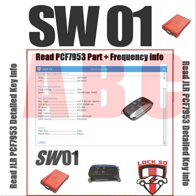 Lock50 HW01 JLR Transponder Key Copy & Unlocking & Change ID Emulator Programming Tool, Number of Lock50 Change ID Oem Grade Keys Included  with Case: Included 2 Included 2X  HW06  315 Mhz for USA/Canada , 6 image