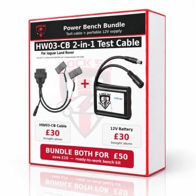 HW03-CB 2-in-1 Test Cable + 12V Power - All-in-One KVM / RFA Cable (No Separate Adapters) - Arm Off & Copy in the Car or Test, Firmware, VIN & Program on the Bench to 2026 for Land Rover & Jaguar via Lock50 HW04, 3 image