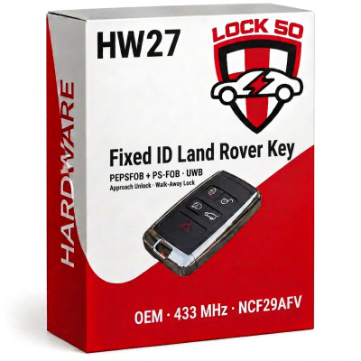 Lock50 HW27 JLR Land Rover OEM PEPSFOB (with UWB) walk-away NCF29AFV Fixed ID 433 MHz 2022 to 2026