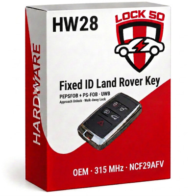 Lock50 HW28 JLR Land Rover OEM PEPSFOB (with UWB) walk-away NCF29AFV Fixed ID 315 MHz 2022 to 2026