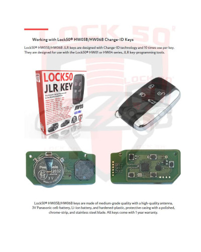 Lock50 Change ID HW05-B JLR Key 433 Mhz  2010  to 2024, 4 image
